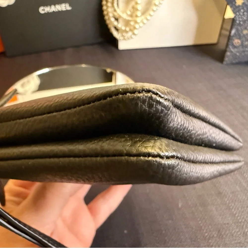 NWOT Coach Black Pebbled Leather Wristlet - Picture 5 of 10